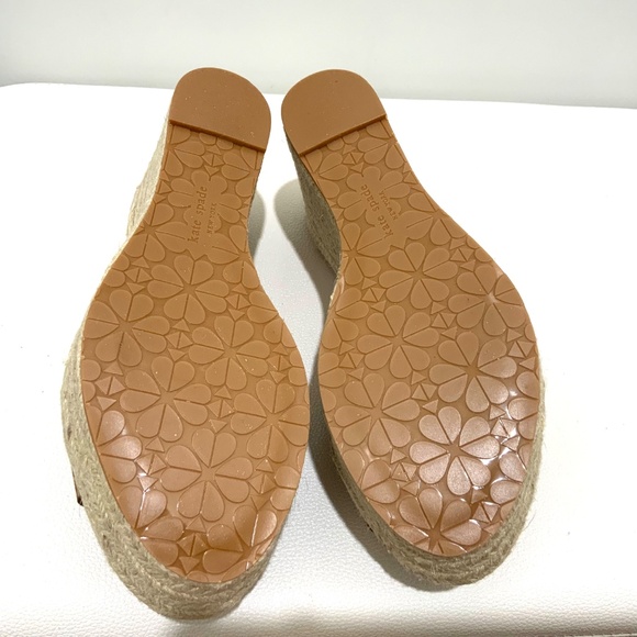 KATE SPADE Tabby Espadrille Sandals Brown Tan Suede Wedge Plaform Mules 9.5 - Picture 6 of 9